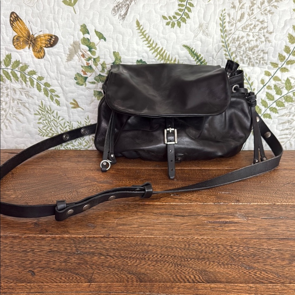 “NEW” A.S.98 Black Leather Bag